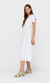 Stradivarius Платье Миди Из Двух Типов Материала Белый Xs