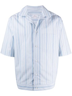 Brioni полосатая рубашка с короткими рукавами