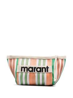 Isabel Marant клатч в полоску с логотипом