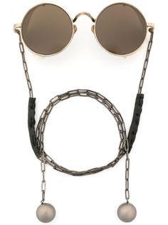 Uma Wang солнцезащитные очки в круглой оправе с цепочкой
