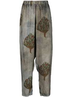 Uma Wang укороченные брюки с принтом