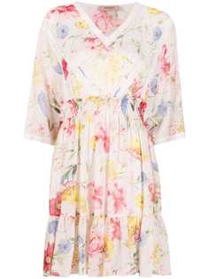TWINSET платье с цветочным принтом и V-образным вырезом