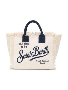 Mc2 Saint Barth Kids пляжная сумка с бахромой и логотипом