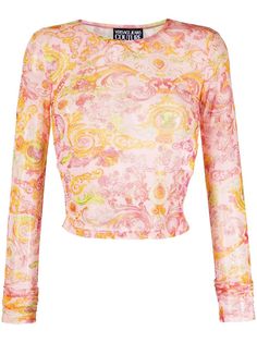 Versace Jeans Couture укороченный топ с принтом