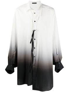Ann Demeulemeester рубашка асимметричного кроя с эффектом омбре