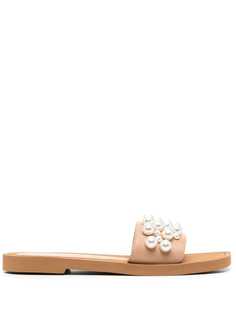 Stuart Weitzman шлепанцы Goldie с искусственным жемчугом