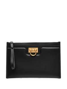 Salvatore Ferragamo клатч с декором Gancini