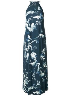 Osklen длинное платье Ocean с цветочным принтом