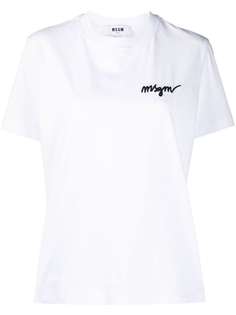 MSGM футболка с вышитым логотипом
