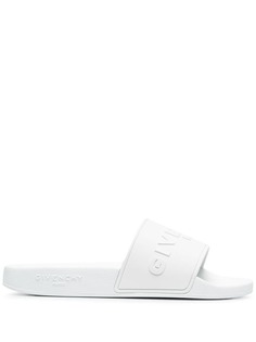 Givenchy шлепанцы с тисненым логотипом