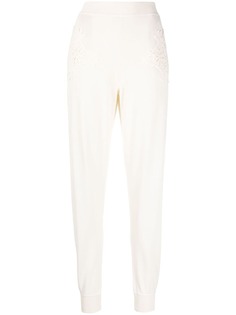 Stella McCartney зауженные брюки с аппликацией кроше