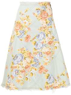 Junya Watanabe Comme des Garçons Pre-Owned юбка А-силуэта с цветочным принтом