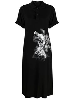Yohji Yamamoto рубашка поло с абстрактным принтом