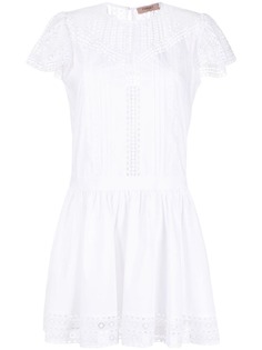 TWINSET платье с короткими рукавами и вышивкой