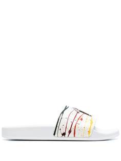 Giuseppe Zanotti шлепанцы с эффектом разбрызганной краски