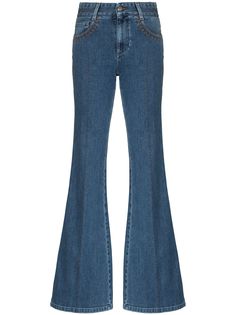 Chloé расклешенные джинсы с завышенной талией Chloe