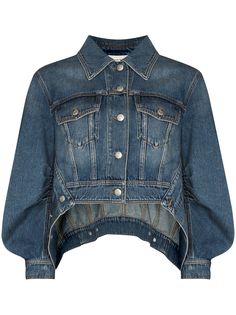 Alexander McQueen джинсовая куртка с закругленным подолом