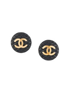 Chanel Pre-Owned серьги-клипсы с логотипом CC