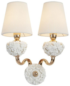 Бра LUMIEN-HALL "Плисанс" (1032/2W-GD-WT)