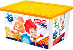Ящик для хранения игрушек LITTLE-ANGEL "Фиксики", 57 л, на колесиках, желтый (LA1320ЖТ)
