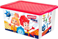 Ящик для хранения игрушек LITTLE-ANGEL "Фиксики", 57 л, на колесиках, красный (LA1320КР)