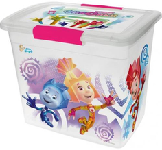 Ящик для хранения игрушек LITTLE-ANGEL "Фиксики", 20 л, крышка на защелках (LA1356)