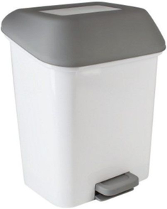 Контейнер для мусора Svip "Квадра", 15 л, с педалью, белый (SV4061БЛ)