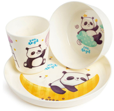 Набор детской посуды LITTLE-ANGEL Panda, тарелка, миска, стакан (LA1105)