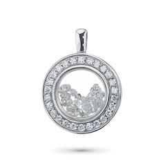 Подвеска из белого золота с, бриллиантом и сапфировыми стёклами э0901пд08163300 ЭПЛ Якутские Бриллианты