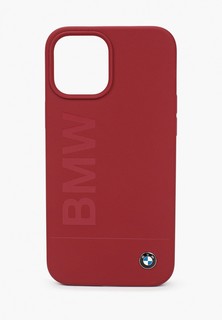 Чехол для iPhone BMW 12 Pro Max (6.7), Signature Liquid silicone Laser logo Red