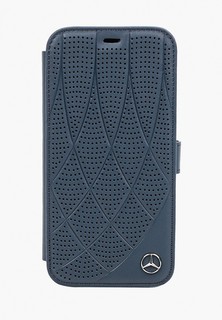 Чехол для iPhone Mercedes-Benz 12/12 Pro (6.1), Genuine leather Bow Quilted/perforated Navy