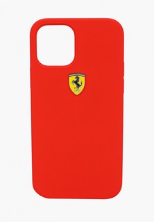 Чехол для iPhone Ferrari 12/12 Pro (6.1), On-Track Liquid silicone with metal logo Red
