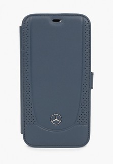 Чехол для iPhone Mercedes-Benz 12/12 Pro (6.1), Genuine leather Urban Smooth/perforated Navy