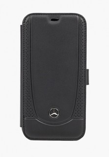 Чехол для iPhone Mercedes-Benz 12/12 Pro (6.1), Genuine leather Urban Smooth/perforated Black
