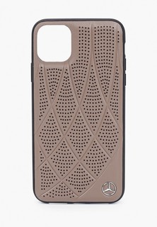 Чехол для iPhone Mercedes-Benz 11 Pro Max, Bow Quilted/perforated Leather Brown