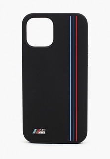 Чехол для iPhone BMW 12/12 Pro (6.1), M-Collection Liquid silicone Tricolor lines Black