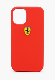 Чехол для iPhone Ferrari 12 mini (5.4), On-Track Liquid silicone with metal logo Red