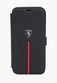 Чехол для iPhone Ferrari 12/12 Pro (6.1), Off-Track Genuine leather Stitched stripe Black