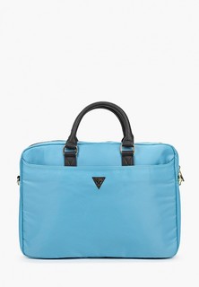Сумка Guess для ноутбука 15" Nylon computer bag with Triangle metal logo Light blue