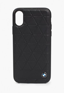 Чехол для iPhone BMW X / XS, Signature Embossed hexagon Leather Black