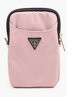 Сумка Guess для смартфонов, Nylon phone bag with Triangle metal logo Pink