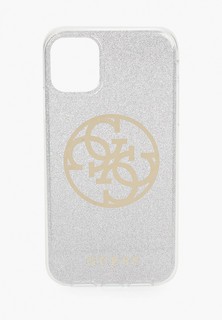 Чехол для iPhone Guess 11, 4G Circle Logo PC/TPU Glitter Light grey