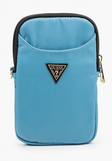Сумка Guess для смартфонов, Nylon phone bag with Triangle metal logo Light blue