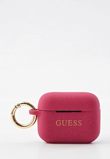 Чехол для наушников Guess Airpods Pro Silicone case with ring Glitter/Fuschia