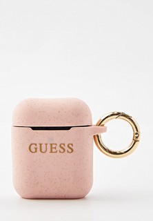 Чехол для наушников Guess Чехол для Airpods Silicone case with ring Glitter/Light pink