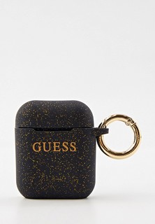 Чехол для наушников Guess Airpods Silicone case with ring Glitter/Black