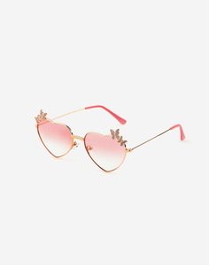 Розовые очки-сердечки с бабочками Gloria Jeans