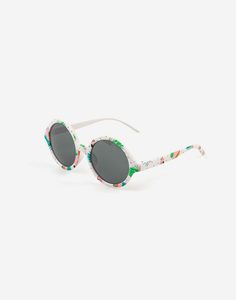Круглые солнцезащитные очки с тропическим принтом Gloria Jeans