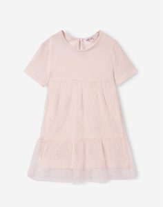 Розовое платье с фатиновой юбкой для малышки Gloria Jeans