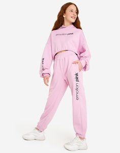 Лиловые спортивные брюки EMOTIONAL PINK для девочки Gloria Jeans